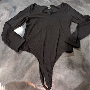 Victoria Secret Pink black long sleeved onsie Medium